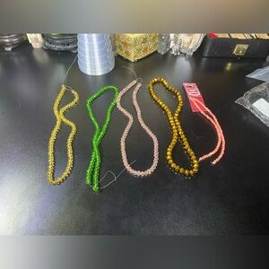 Crystal and coral craft beads lot